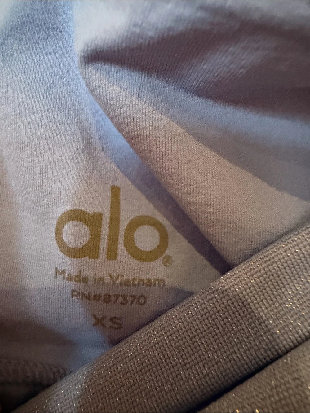 Alo High-Waist Light Blue Sparkly Bike Shorts